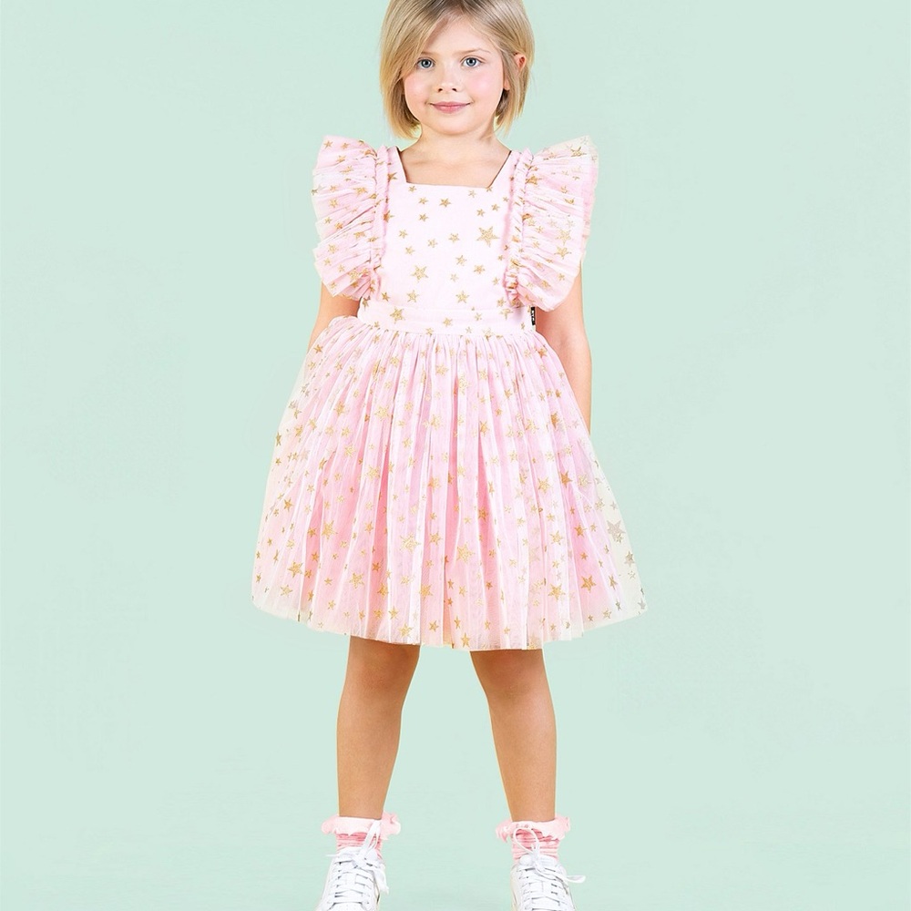 Pink and Gold Star Kids Dress